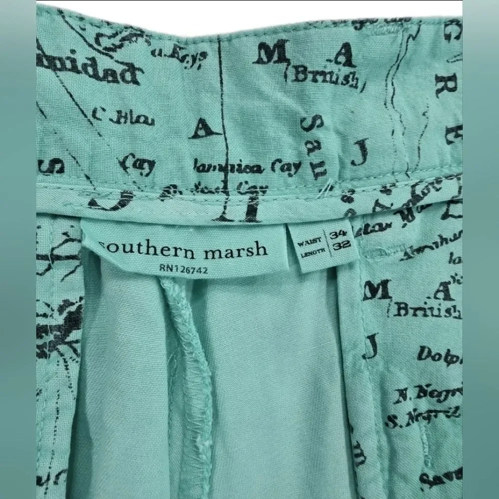 Southern Marsh Seawash Grayton Twill Chino Pant 34x32 Kelly Green NWT w/ Defect